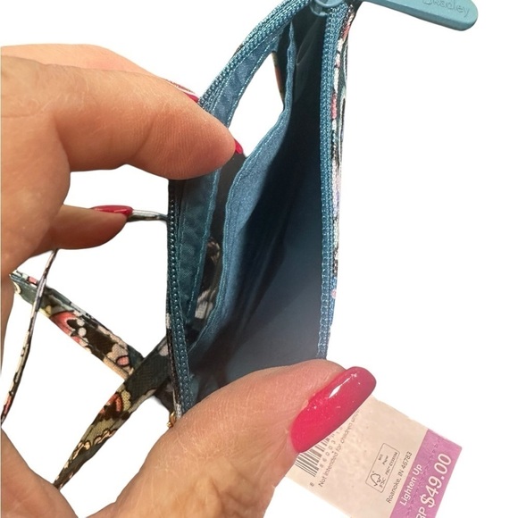 Vera Bradley NWT Lighten Up Zip Lanyard Haymarket Paisley Jewel - Picture 3 of 3